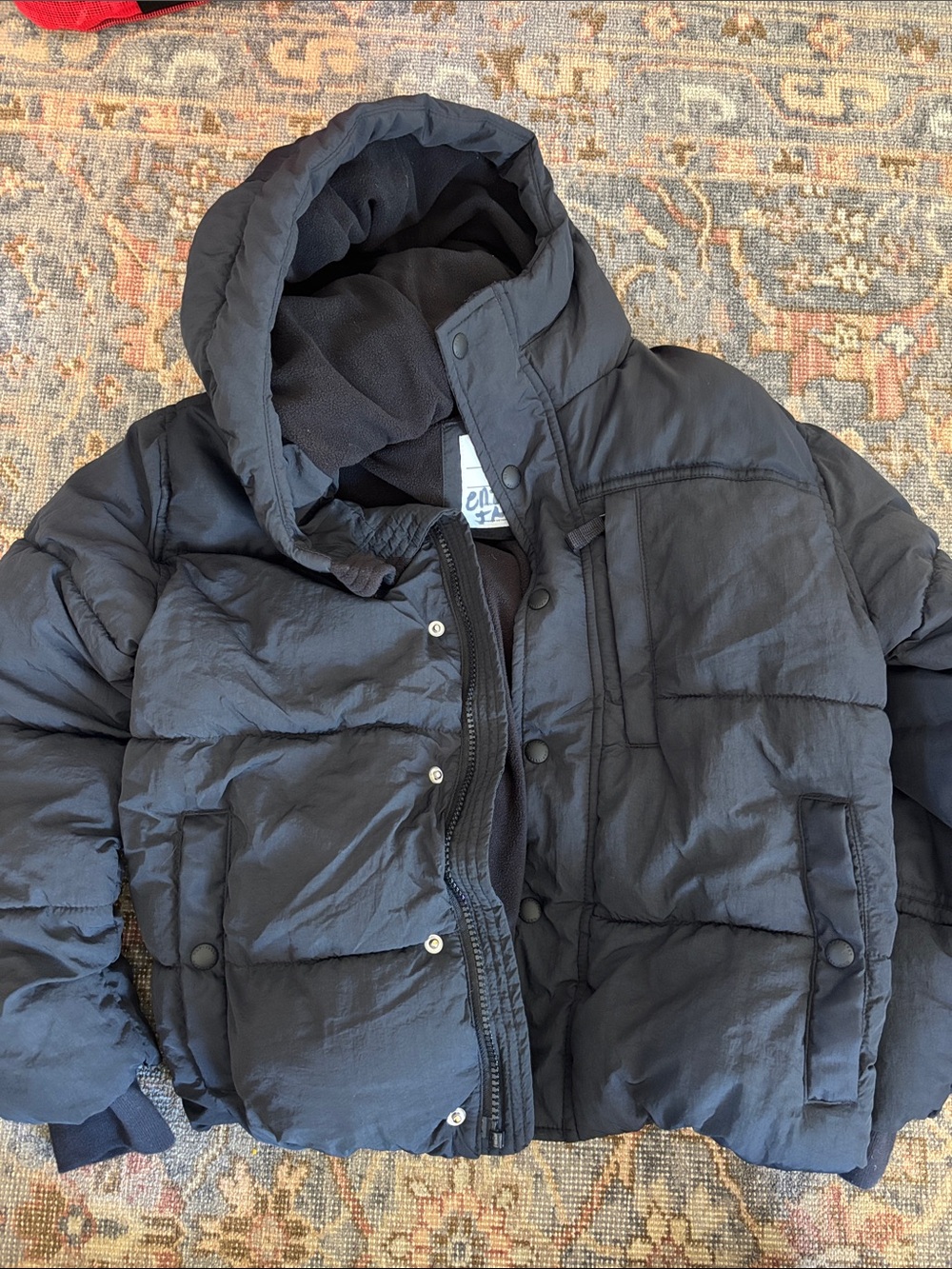 GAP Black Kids Puffer Jacket with Hood